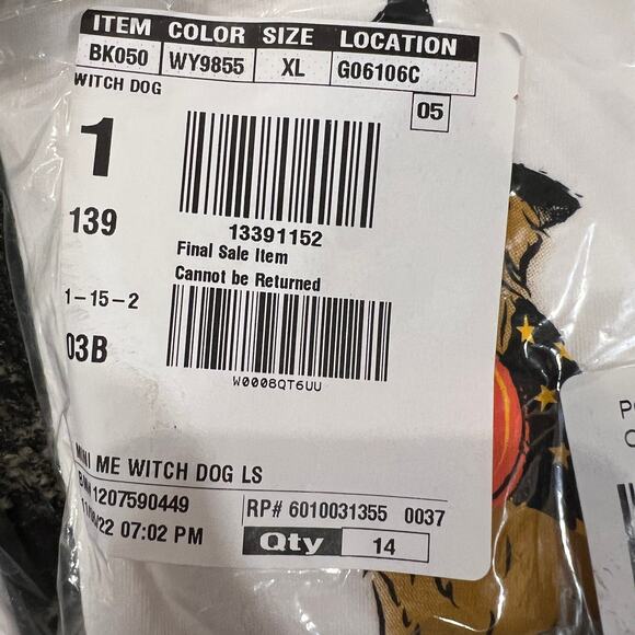 NWT J. Crew Girls' White W/Halloween Witch Pumpkin Dog Graphic Tee - Picture 5 of 9